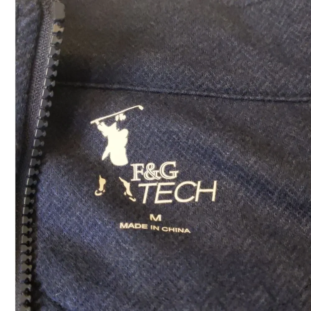 Fairway & Greene Navy Quarter Zip Golf Pullover Performance Tech Mens M